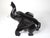 Vintage Solid Black Onyx Stone Carved Trunk Up Lucky Elephant Figurine For Sale - Image 4 of 8