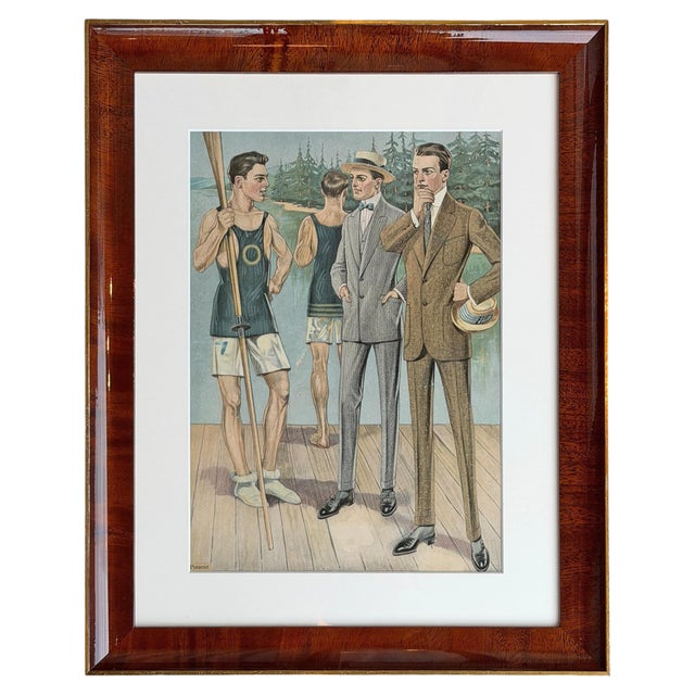 1910s Collection of Five Framed Tailor's Illustrations, C. 1917 For Sale - Image 5 of 15