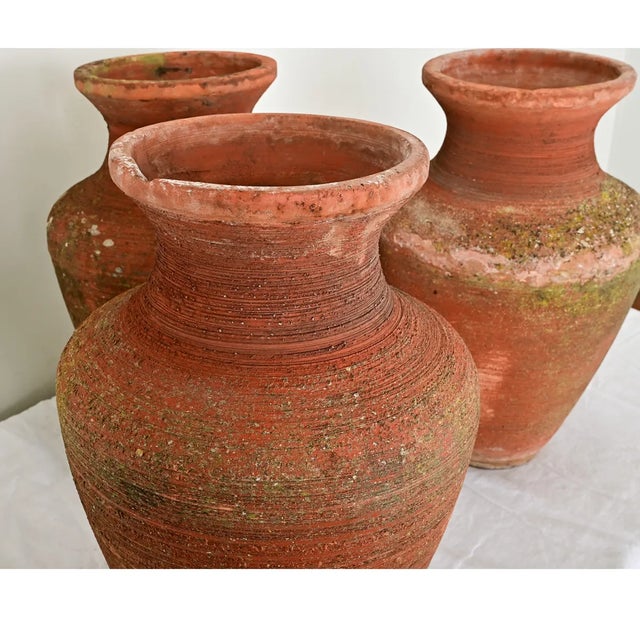 Terra Cotta Early 20th Century Turkish Terracotta Pots - Set of 3 For Sale - Image 8 of 8