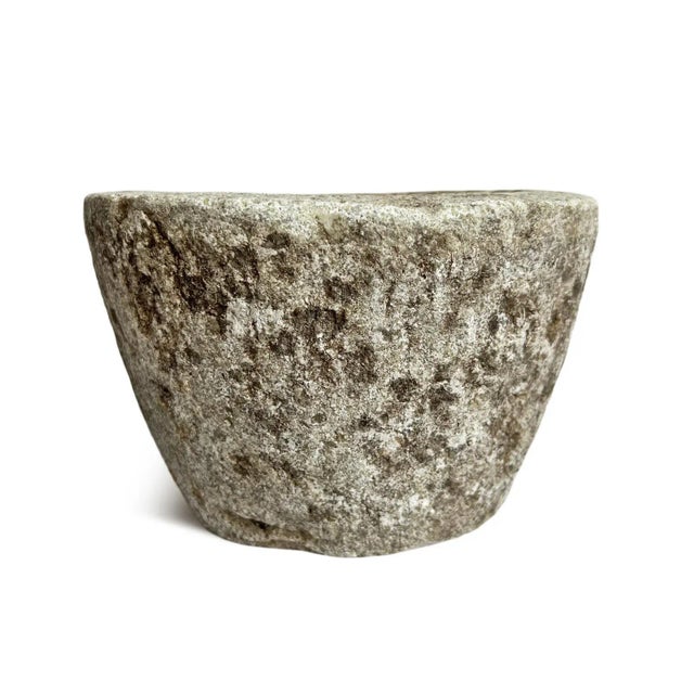 Small vintage rustic hand chiseled granite stone bowl for indoor or outdoor use/display. Beautiful rough texture and each...