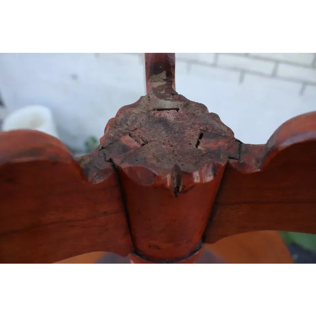 19th Century 19th C. Colonial Cherry Round Stand, Side Table For Sale - Image 5 of 7