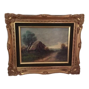 Late 19th Century Tonal Landscape Oil Painting by Edward Loyal Field, Framed