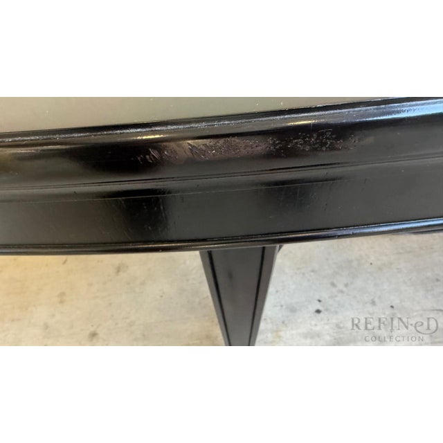 Late 20th Century Neoclassical Zebrawood Inlaid Ebonized Dining Table, Attributed to Ralph Lauren for Henredon For Sale - Image 16 of 17