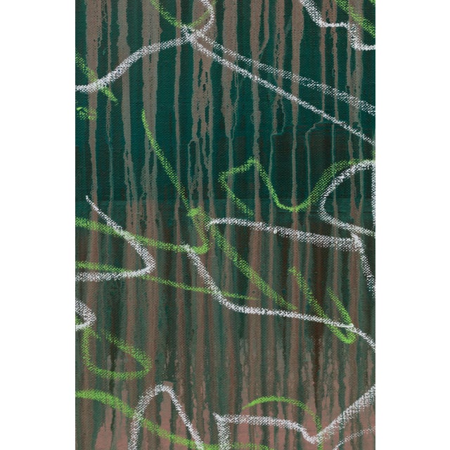 "Monstera Double Shadows Green White" Original Acrylic Painting by Simon Findlay For Sale - Image 9 of 9
