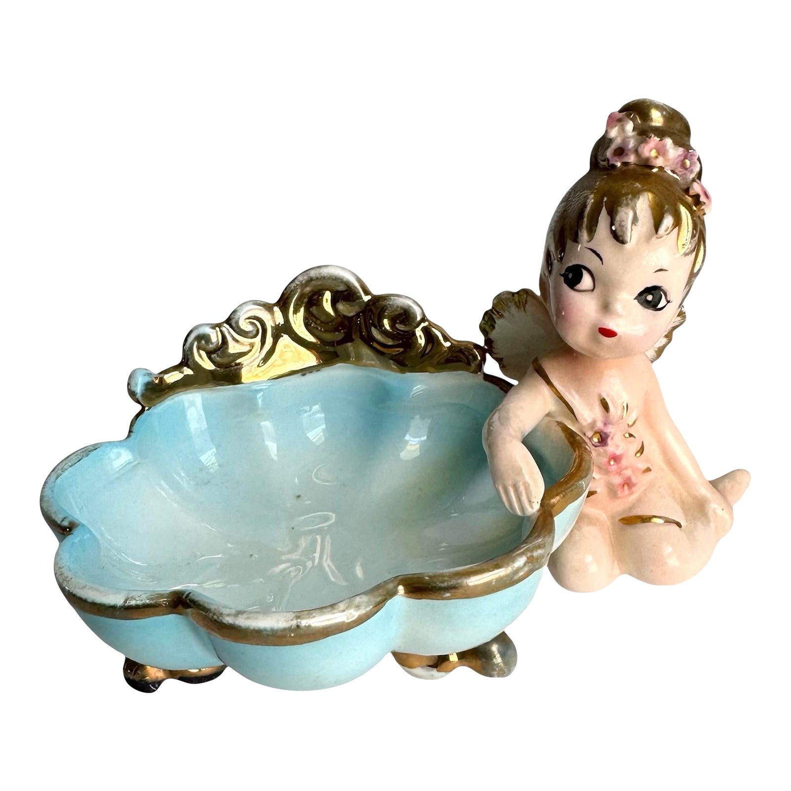 Josef Originals Sprite Trinket Dish Pixie Fairy Angel Baby