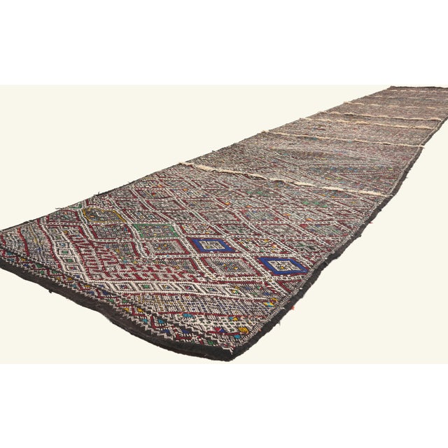 21960 Vintage Zemmour Moroccan Kilim Rug, 03'10 x 23'01. The Woven Lineage: A Vintage Zemmour Moroccan Masterpiece of...