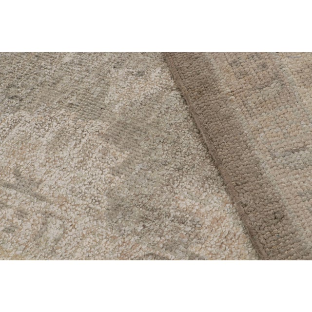 Textile Rug & Kilim’s Oushak Style Rug in Gray and Beige With All Over Floral Pattern For Sale - Image 7 of 7