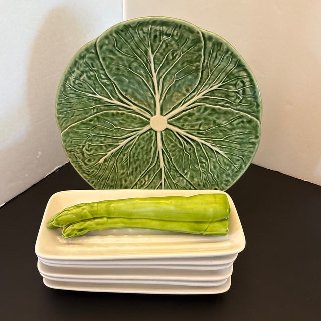 Vintage 1960s California Pottery Company, Asparagus Plates. Set of Six. For Sale In West Palm - Image 6 of 6