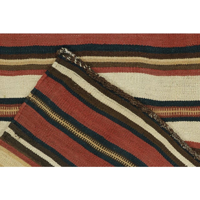 Textile 1950s Vintage Persian Jajim Kilim in Red, Blue & White Patterns by Rug & Kilim For Sale - Image 7 of 8