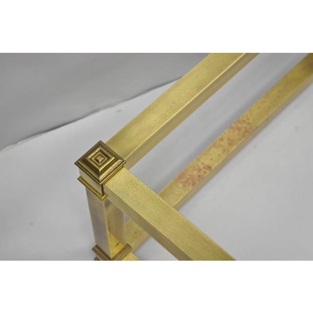 Vintage Mastercraft Hollywood Regency Square Brass Coffee Table Base Only For Sale - Image 12 of 16