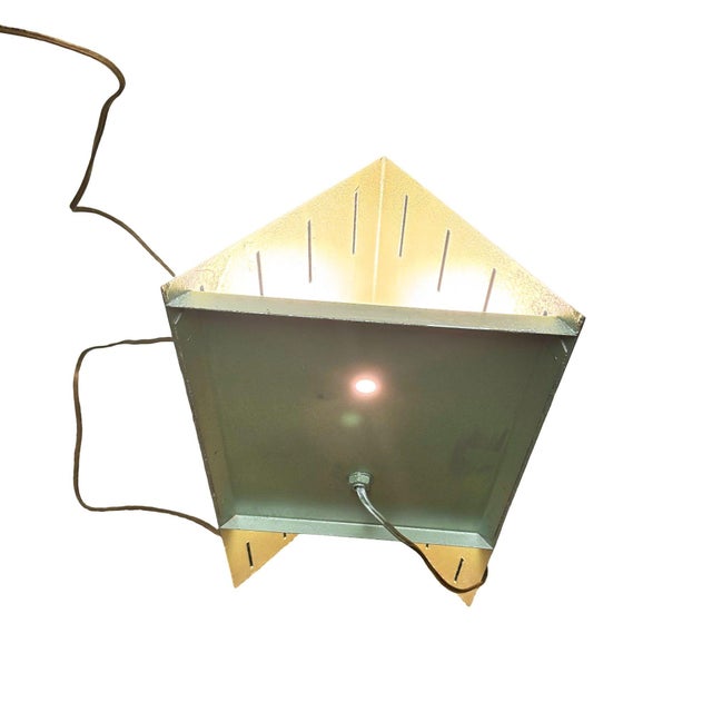 1950s Mid-Century Modern Googie Geometric Enameled Steel Wall Sconce W/ Slots , 47 Available For Sale - Image 9 of 18