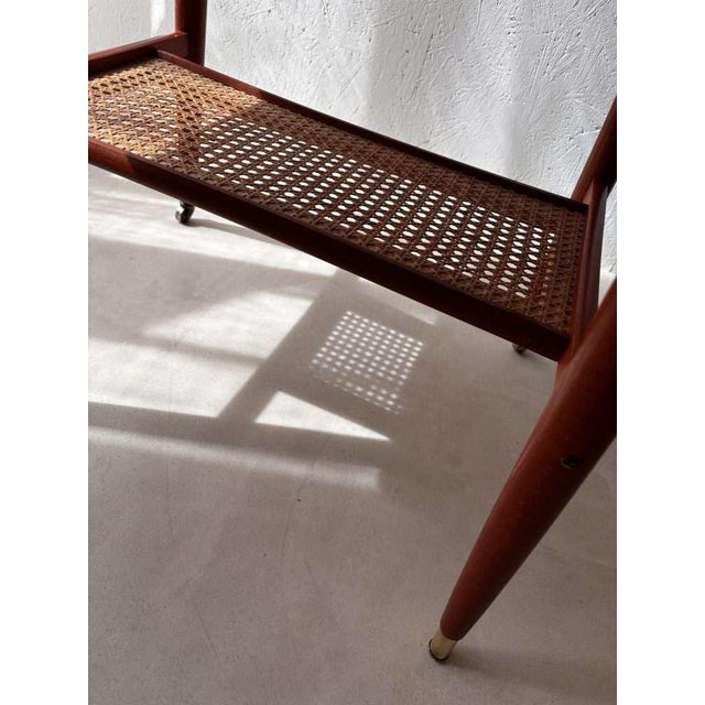 Elegant side table from the 1960s, crafted by the Swedish furniture factory Alberts. This Scandinavian design showcases a...