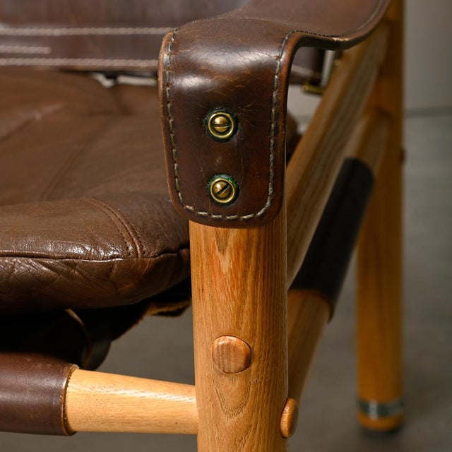 Sirocco Safari Lounge Chairs in Dark Brown Leather and Ash by Arne Norell for Arne Norell Ab, 1970s, Set of 2 For Sale - Image 9 of 18