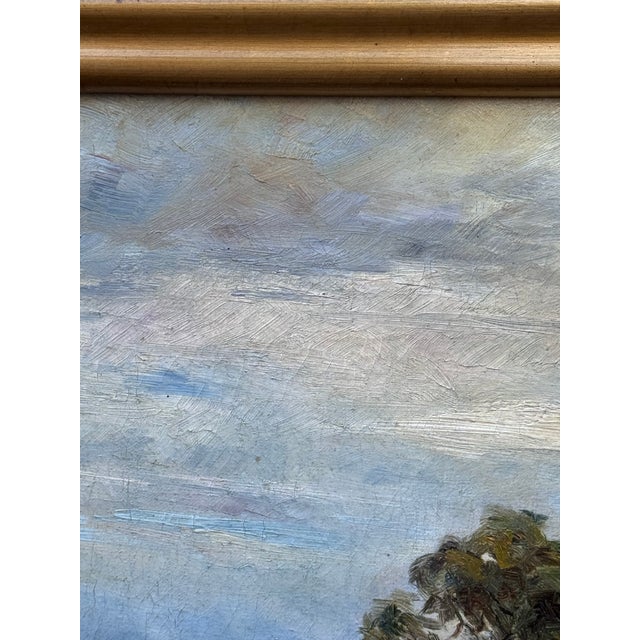 Early 1900's Oil Painting From Denmark, "Small Thatched Farmhouse" For Sale - Image 4 of 9