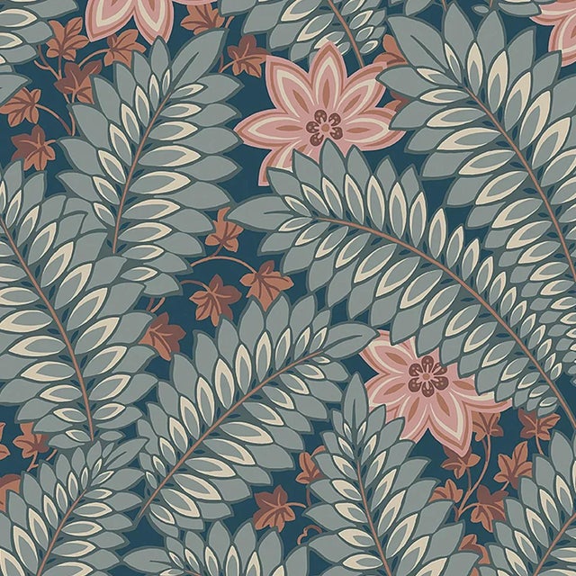 Sample - Borastapeter Hidden Ivy Wallpaper in Blue For Sale