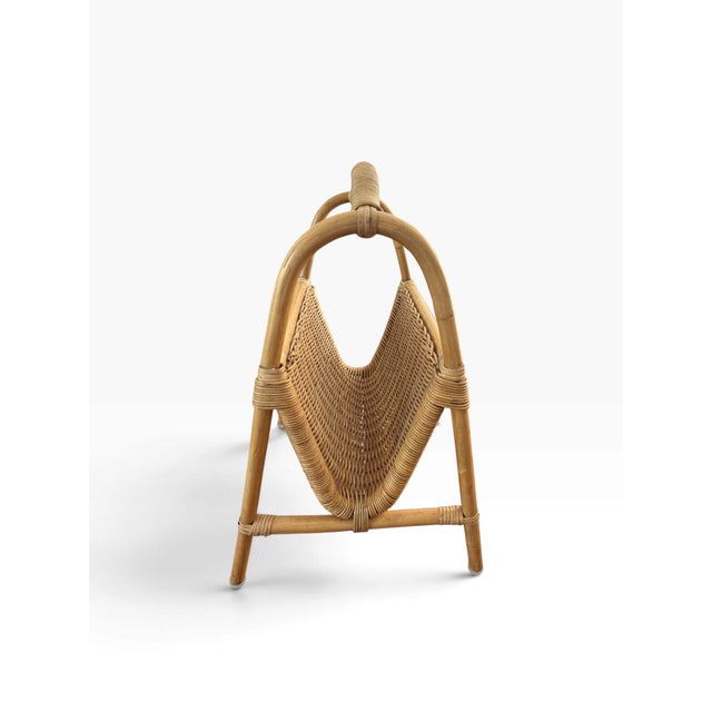 1970s 1970s Rattan Wicker Magazine Rack For Sale - Image 5 of 9