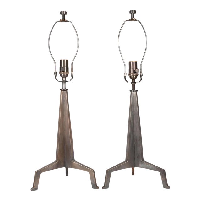 Brutalist Tripod Lamps by Marcelo Bessa - a Pair For Sale