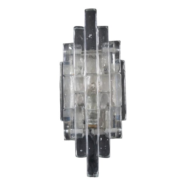 Ice Glass Wall Lamp by Albano Poli for Poliarte Linea, Italy, 1970s For Sale