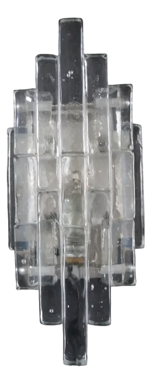 Ice Glass Wall Lamp by Albano Poli for Poliarte Linea, Italy, 1970s