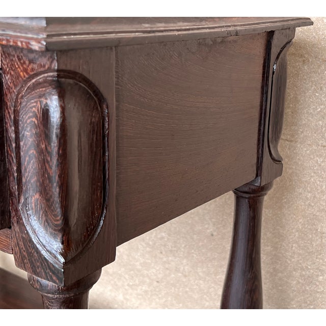 Pair of Spanish Nightstands With One Drawer and Low Shelve For Sale - Image 9 of 13