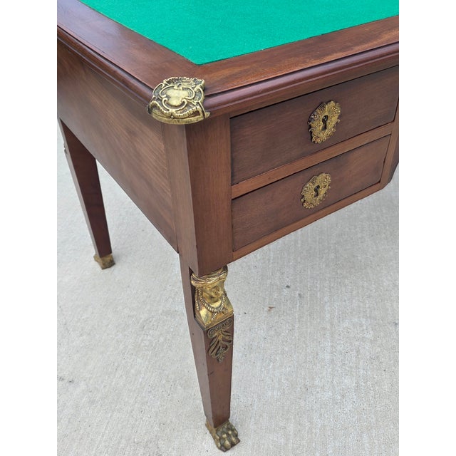 19th Century French Empire Gilt Bronze Mounted Writing Desk For Sale - Image 14 of 18