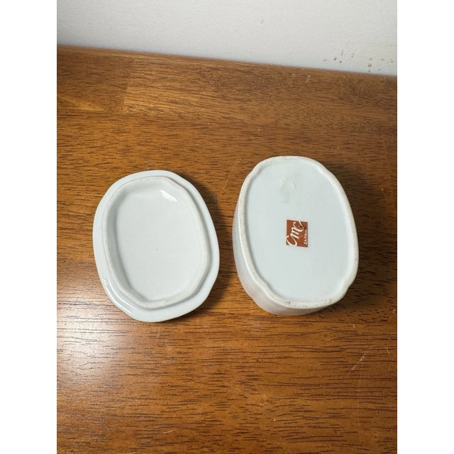 Vintage Omc Japan Porcelain Trinket Box “To Mother With Love” Floral Gift For Sale - Image 4 of 8