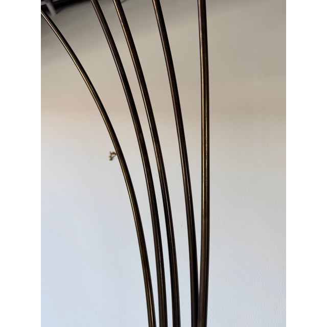 1970s Mid-Century Modern Five-Light Brass & Metal Arched Floor Lamp For Sale - Image 11 of 12