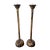 Pair of Large Japanese Carved Wood Temple Candleholders Edo Period For Sale