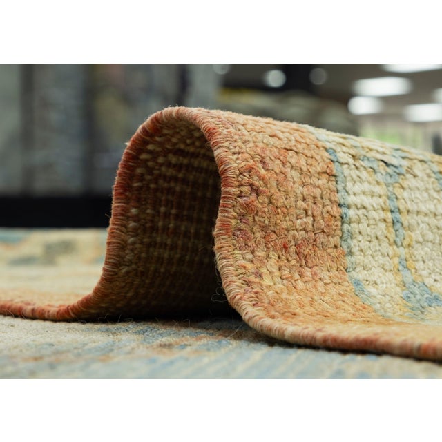 Blue Turkish Oushak Rug 10'2" x 15' #18591 For Sale - Image 8 of 8