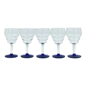 Vintage El Morocco Nightclub New York Nyc Cobalt Cocktail Cordial Glasses- Set of 5