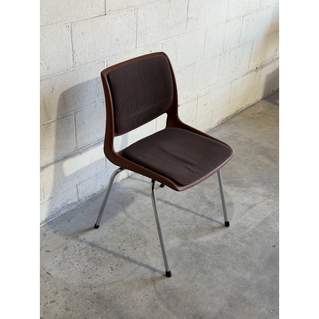 Vintage Scandinavian modern dining chair designed by Bendt Winge for Oslo, Norway, featuring a sculptural molded shell,...