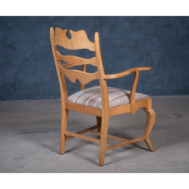 Mid-Century Modern Razorblade Armchair in Oak by Henning Kjærnulf, 1960s For Sale - Image 10 of 11