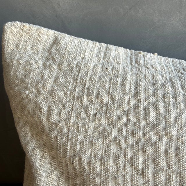 Vintage Turkish Hemp Rug Pillow 16" X 29" With Down Insert For Sale - Image 4 of 7