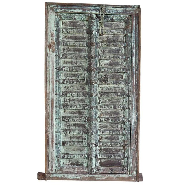 Wood Early 20th Century Handmade Carved Sliding Door | 57 Inch Tall Decorative Wall Panel and Carved Border Around the Door | Solid Wood Wall Art For Sale - Image 7 of 8