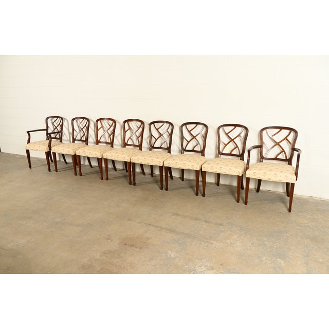 Kindel Furniture Style Federal Carved Mahogany Side Chairs or Dining Chairs, Pair For Sale - Image 13 of 14