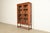 Victorian Stickley Brothers Style Antique Arts & Crafts Carved Oak Bookcase Cabinet With Leaded Glass Doors, Circa 1900 For Sale - Image 3 of 14