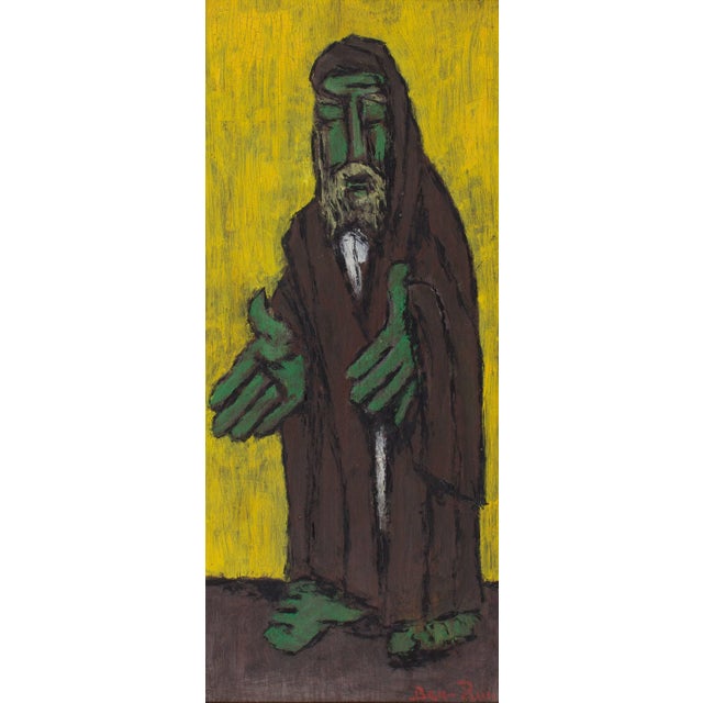 Dimensions w/Frame: 16" x 8" x 1 1/2" Born in 1897, Ben-Zion Weinman celebrated his European Jewish heritage in his visual...