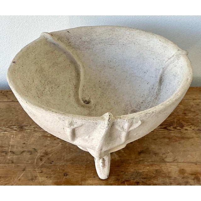 This striking vintage cast ceramic bowl is a masterful exploration of Organic Modernism and bold animalia. Hand-sculpted...