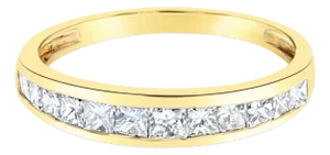 Princess Cut Channel Set Diamond Ring .50cttw 14k Yellow Gold, Size 5