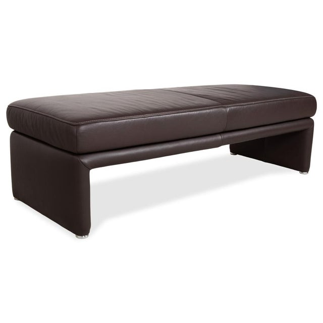 Animal Skin Raoul Leather Corner Sofa and Ottoman in Brown with Manual Function by Koinor, Set of 2 For Sale - Image 7 of 18