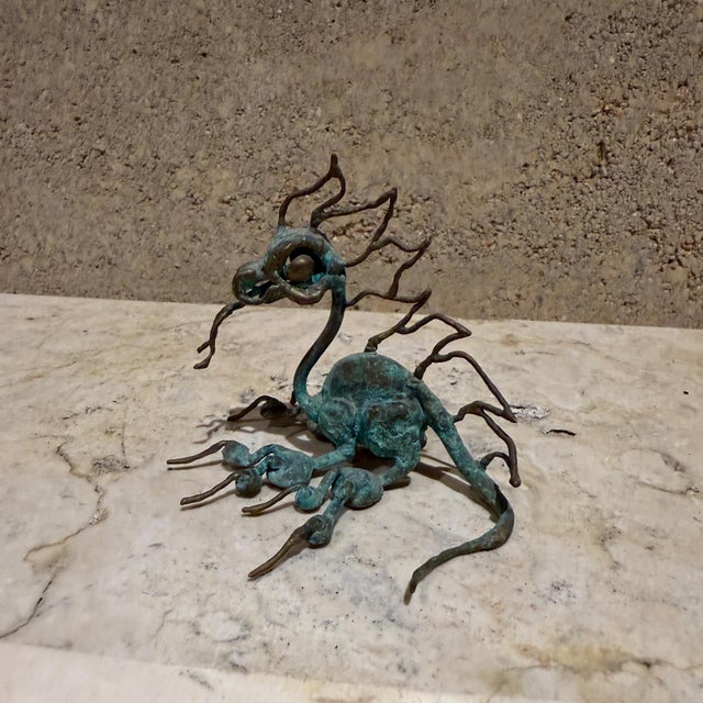 Late 20th Century Patinated Sculpture Art Bronze Dragon For Sale - Image 5 of 8