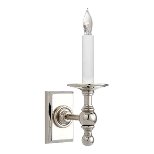 Chapman & Myers for Visual Comfort Signature Single Library Classic Sconce in Polished Nickel