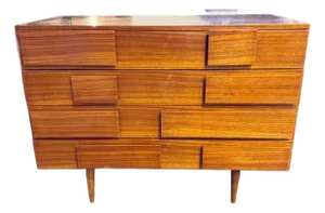 Modern Italian Gio Ponti Manner Walnut Chest