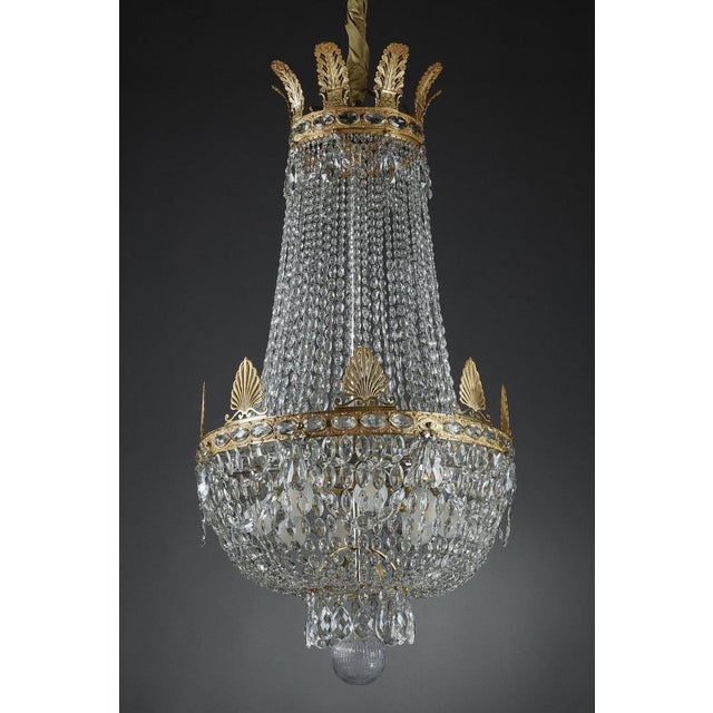 Traditional Empire Style Balloon Chandelier with Pendants, 1870 For Sale - Image 3 of 18