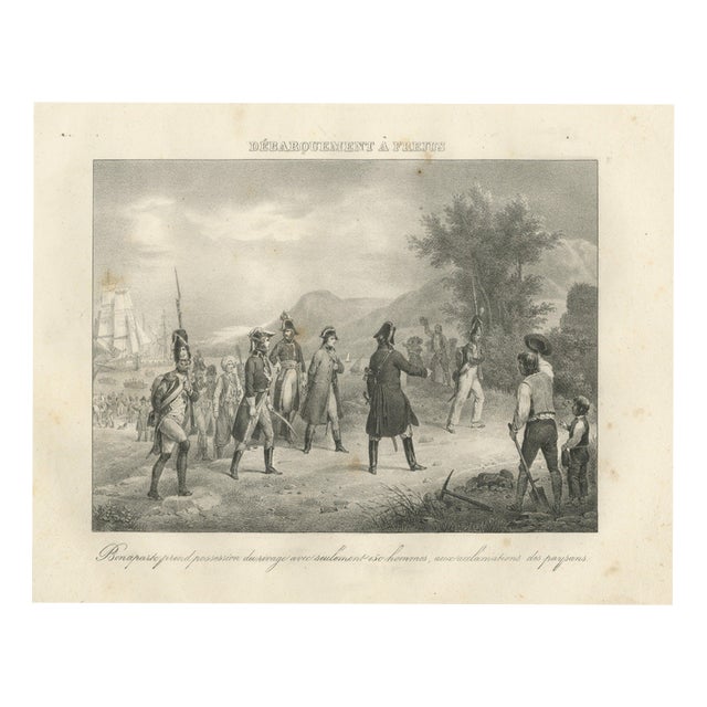 Madou, Bonaparte Landing at Fréjus, Return from Egypt, 1827, Lithograph For Sale
