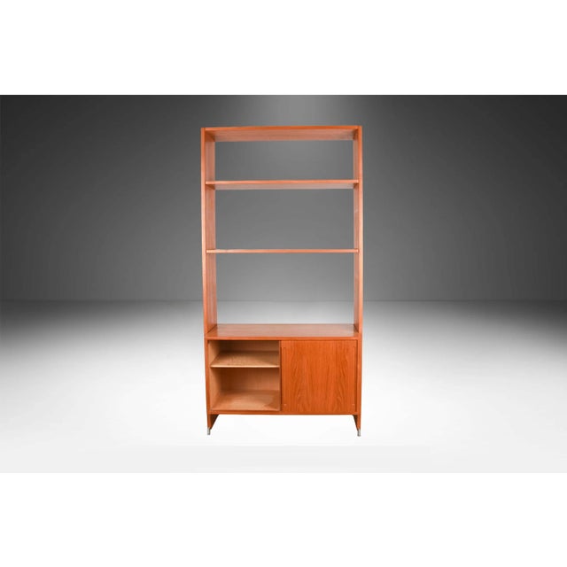 1960s Hans Wegner Danish Teak Single Column Freestanding Modular Wall Unit Room Divider For Sale - Image 5 of 16