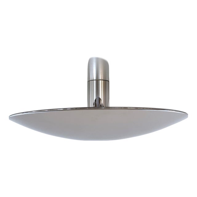 Large Flush Mount Light in Polished Nickel by Florian Schulz, 1970s For Sale