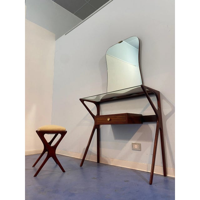 Mid-Century Modern Italian Console Table with Mirror, 1956, Set of 3 For Sale - Image 13 of 18