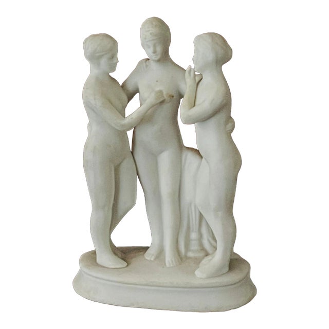 Antique 3 Graces Porcelain Figurines Sculpture Art For Sale