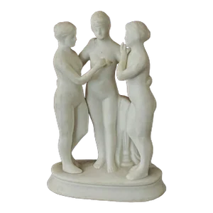 Antique 3 Graces Porcelain Figurines Sculpture Art